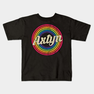 Axtyn - Retro Rainbow Faded-Style Kids T-Shirt